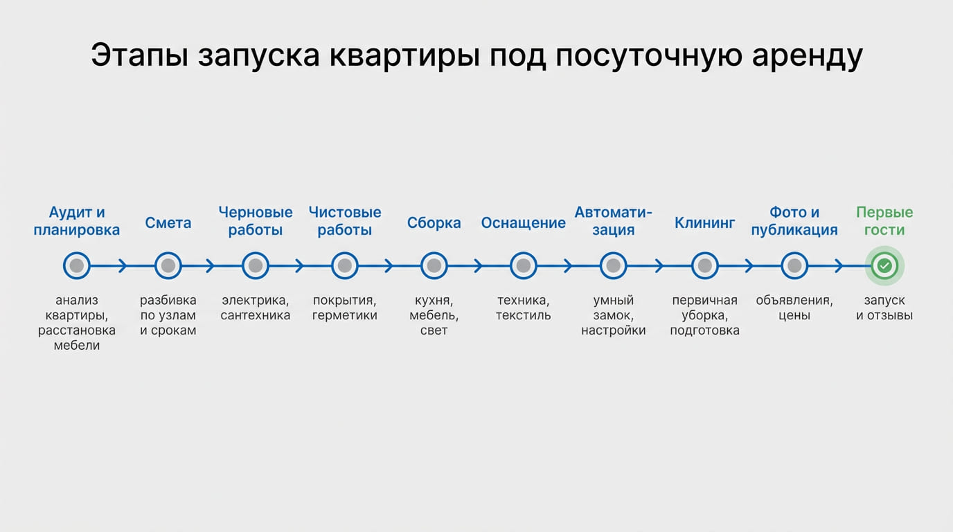 этапы запуска